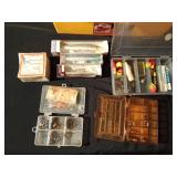 Tackle box of tackle including 3 lures in original boxes (See details)