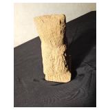 Carved folk art sandstone owl sculpture by Ohio Artist Earnest "Popeye" Reed