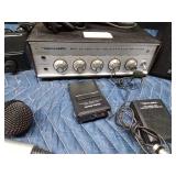 Microphone system with amp, speakers and 3 microphones