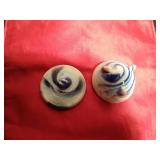 Vintage Akro Agate Concentric ring powder dish with lid