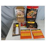 Assorted BBQ Grilling Accessories, Corn Holders, Basting Bottle, Grilling Trays, Etc