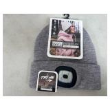 New Night Owl Rechargeable LED Lighted Beanie Hat - Adult Grey