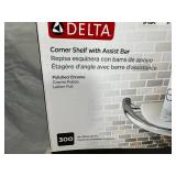 New Delta Corner Shower Shelf with Assist Bar