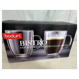 New Bodum 2 Piece Set Bistro Double Wall Thermo Cups - 15 oz