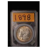 Morgan Silver Dollar - 1898 One Dollar United States Coin (Higher Grade)