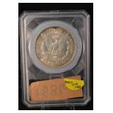 Morgan Silver Dollar - 1886 United States One Dollar in Slab (Higher Grade)
