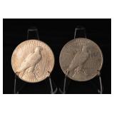 1922-S And 1922-D Peace Dollar - Lot of 2 United States Silver Dollars