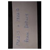 1922-S And 1922-D Peace Dollar - Lot of 2 United States Silver Dollars