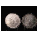 2008 And 2006 American Silver Eagle .999 1oz Silver Rounds