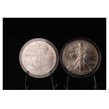 2010 And 1999 American Silver Eagle .999 1oz Silver Rounds