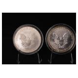 2010 And 1999 American Silver Eagle .999 1oz Silver Rounds