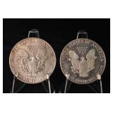 American Silver Eagle - 1 oz .999 Fine Silver Dollar, 1986 & 1987 Pair