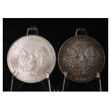American Silver Eagle 1 oz Silver Coins - 1992 & 2010 US Mint