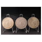 Morgan Silver Dollars 1921-S - Lot of 3