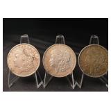 Morgan Silver Dollar 1921 - Set of 3 US One Dollar Coins