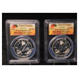 Royal Canadian Mint Maple Leaf High Relief 25th Anniversary - 2013 CAD $5 Silver Pair PR69DCAM