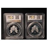 2017-W PCGS PR70DCAM Silver Eagle - Lot of 2