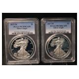 US Mint 2017-W Silver Eagle PCGS PR70DCAM (Lot of 2)