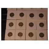 Jefferson Nickels 1946-1964 in White 2x2 Coin Holders - D/S Mint Marks