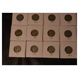 Jefferson Nickels 1946-1964 in White 2x2 Coin Holders - D/S Mint Marks