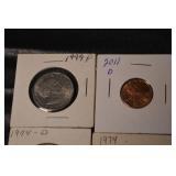 US Coin Lot - 8 Assorted Coins in White Flips (Liberty designs, P/D mint marks) (Lot of 8)