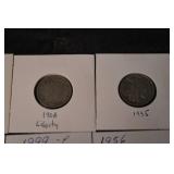 US Coin Lot - 8 Assorted Coins in White Flips (Liberty designs, P/D mint marks) (Lot of 8)