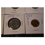 US Coin Lot - 8 Assorted Coins in White Flips (Liberty designs, P/D mint marks) (Lot of 8)