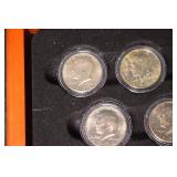 Kennedy Half Dollar Collection 1964-2008 - Wooden Display Box with Capsules