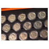 Kennedy Half Dollar Collection 1964-2008 - Wooden Display Box with Capsules