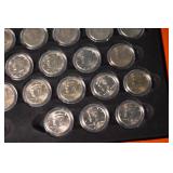 Kennedy Half Dollar Collection 1964-2008 - Wooden Display Box with Capsules