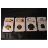 Spain Peseta King Juan Carlos I 1975 - 1967 SMS 50C MS67 & 1999-S Delaware 25C PF69