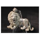 Sterling Silver Lion Pendant - Crowned Lion Charm .925, 2.352 g