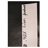 Sterling Silver Lion Pendant - Crowned Lion Charm .925, 2.352 g