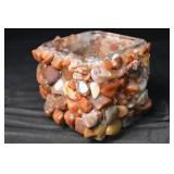 Agate Mosaic Glass Cube Candle Holder