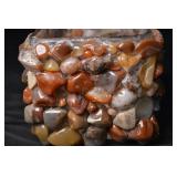 Agate Mosaic Glass Cube Candle Holder