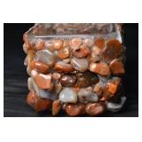 Agate Mosaic Glass Cube Candle Holder