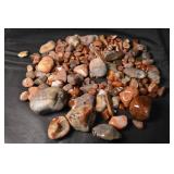 Polished Agate Stones - Assorted Tumbled Pebbles in Red, Orange & Gray