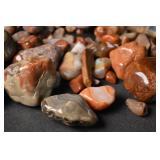 Polished Agate Stones - Assorted Tumbled Pebbles in Red, Orange & Gray