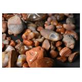 Polished Agate Stones - Assorted Tumbled Pebbles in Red, Orange & Gray