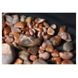 Polished Agate Stones - Assorted Tumbled Pebbles in Red, Orange & Gray