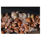 Polished Agate Stones - Assorted Tumbled Pebbles in Red, Orange & Gray