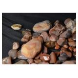 Polished Agate Stones - Assorted Tumbled Pebbles in Red, Orange & Gray