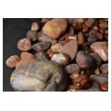 Polished Agate Stones - Assorted Tumbled Pebbles in Red, Orange & Gray