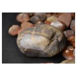 Polished Agate Stones - Assorted Tumbled Pebbles in Red, Orange & Gray