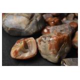 Polished Agate Stones - Assorted Tumbled Pebbles in Red, Orange & Gray