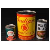 Indian Motorcycle Oil Tin - Sinclair Opaline & Wolf