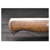 WWII Bayonet Knife with Wooden Grip and Metal Scabbard - Vintage Military Blade