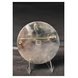 Vintage 925 Sterling Mayan Calendar Disc Pendant/Brooch with Pin Back - 18.70 g