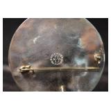 Vintage 925 Sterling Mayan Calendar Disc Pendant/Brooch with Pin Back - 18.70 g