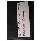 2005 Minnesota Uncirculated Quarters Roll Lot - 2- $10 Rolls
